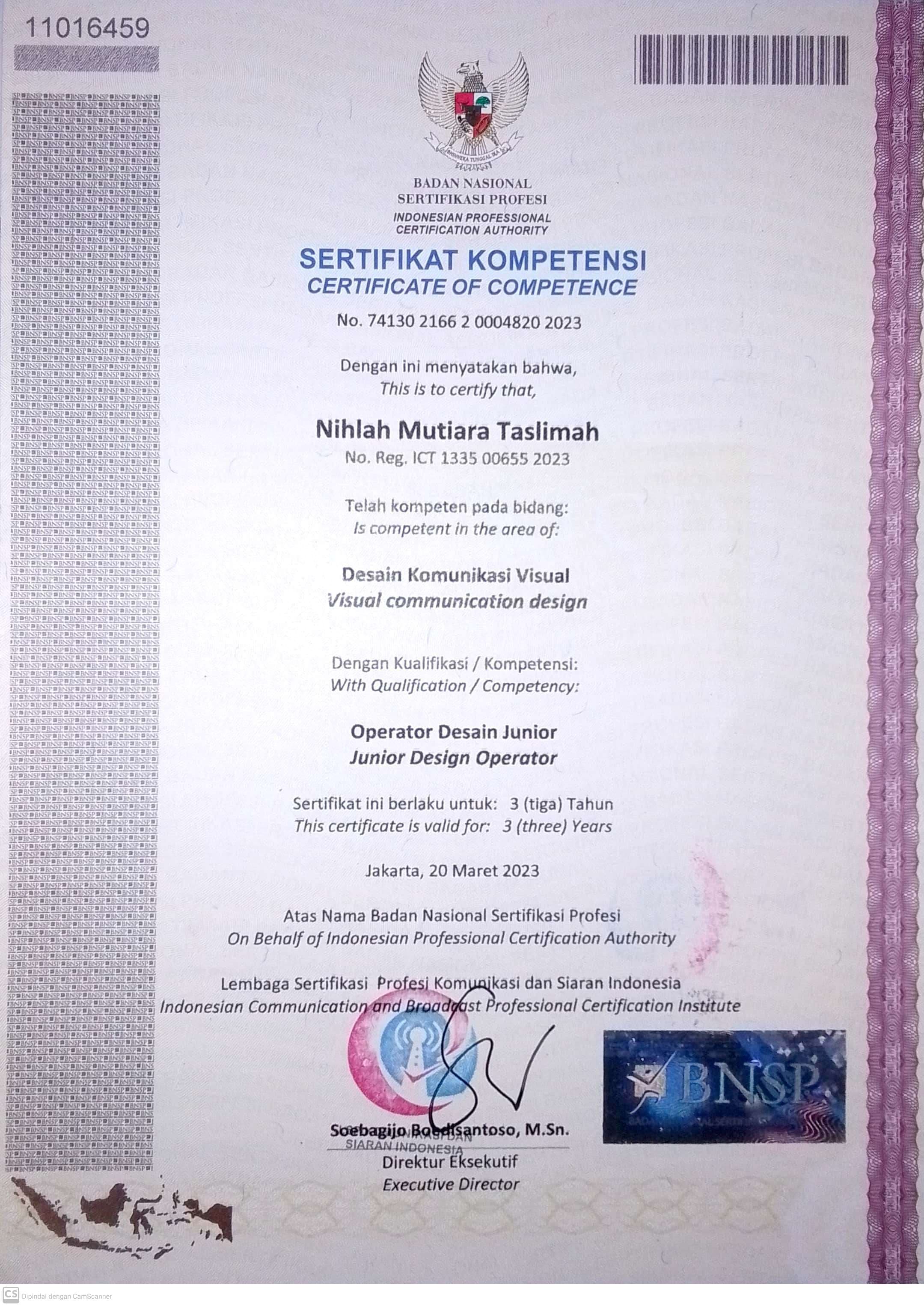 Certificate of Competence